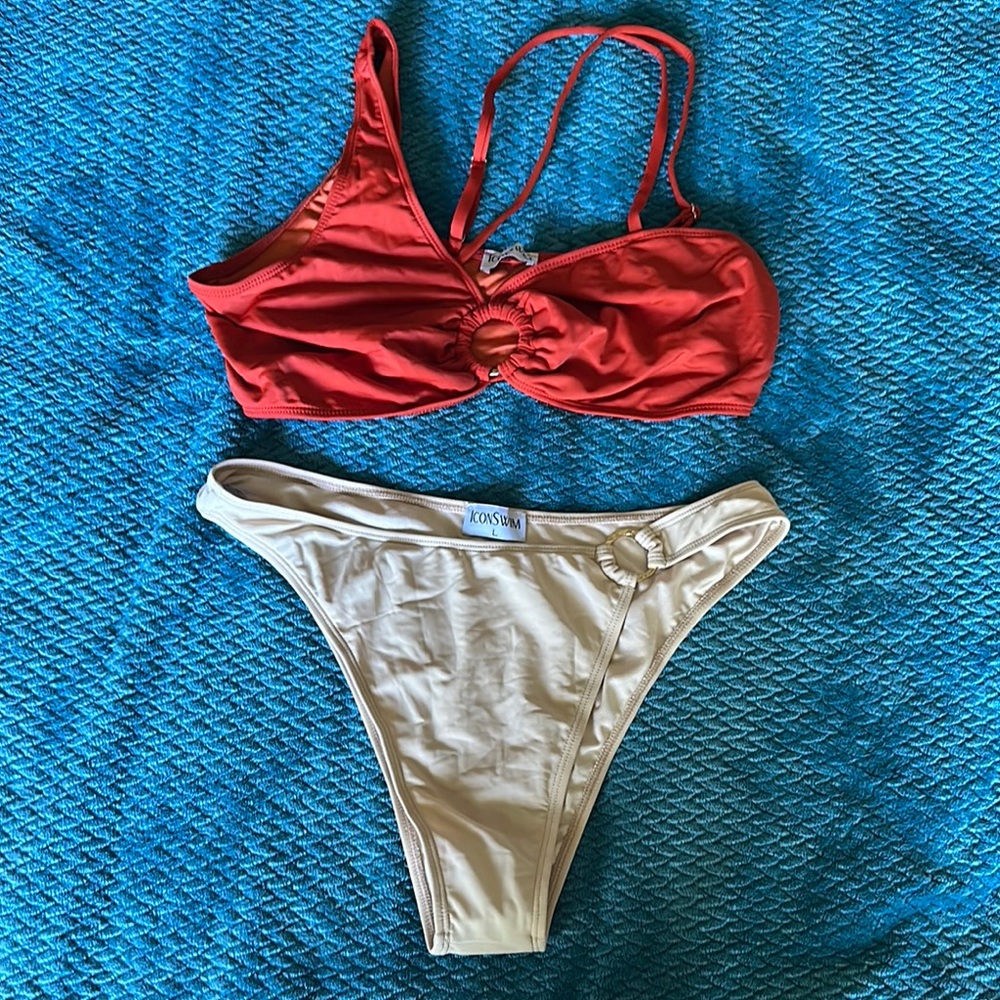 Consume Burnt Orange and Cream Bikini Set